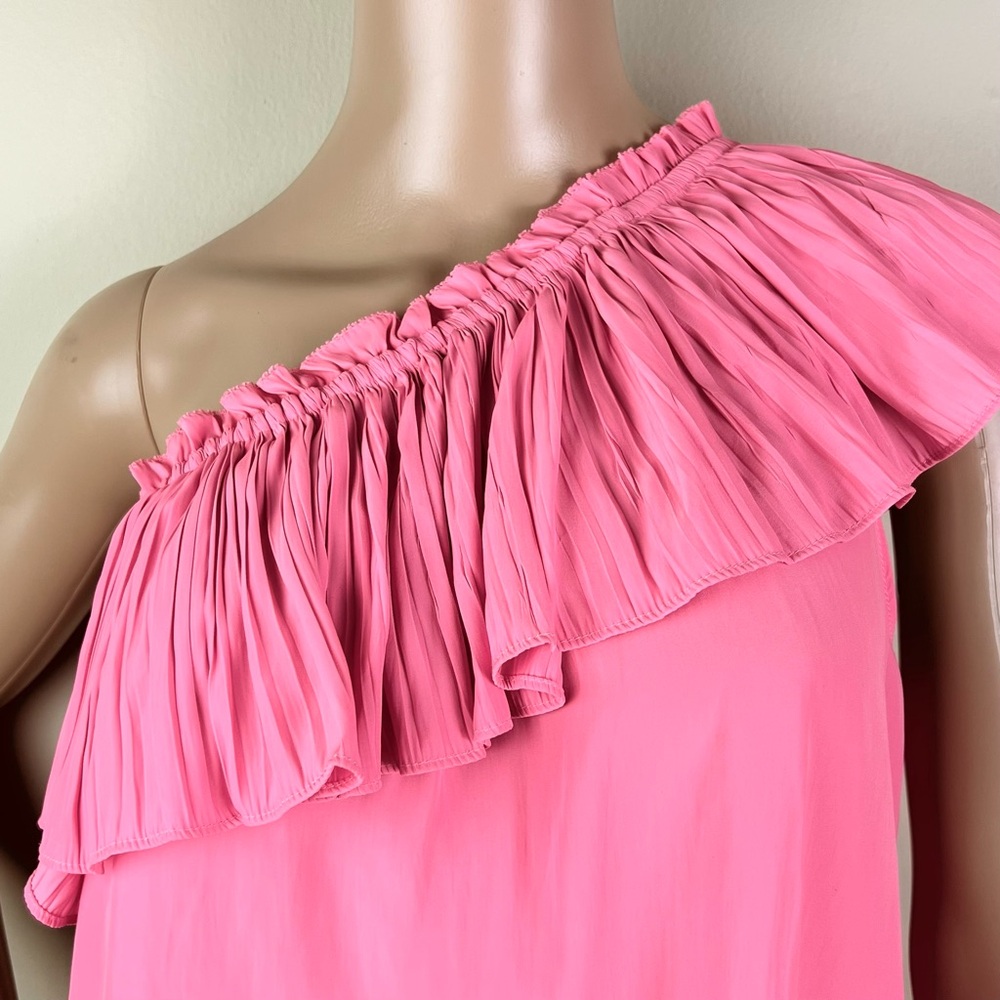 RAMY BROOK PINK RUFFLE ONE-SHOULDER TOP - Picture 4 of 7